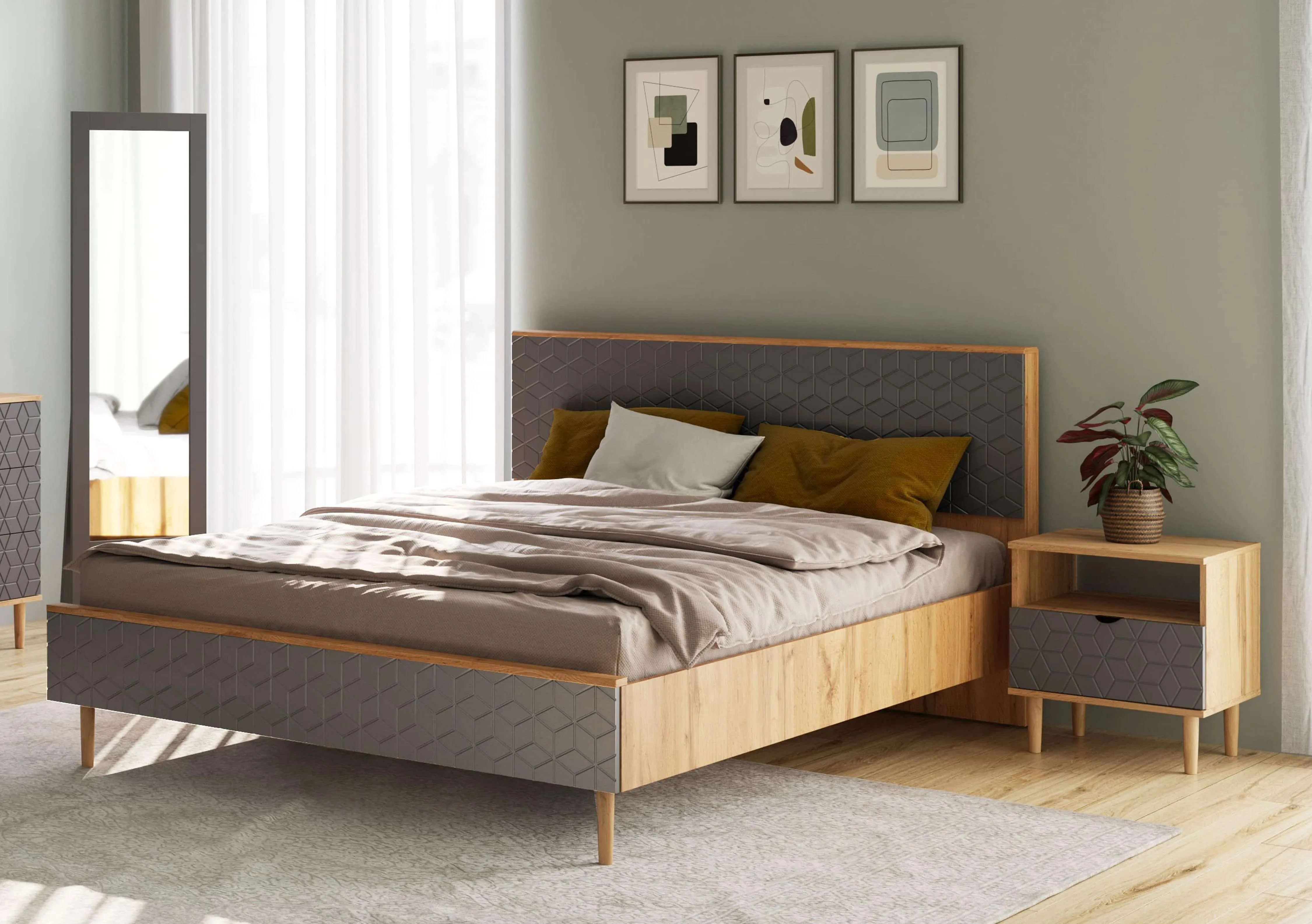 Спальня в серых цветах