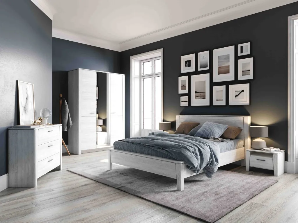Мебель для спальни в серой гамме Мебель для спальни в серой гамме