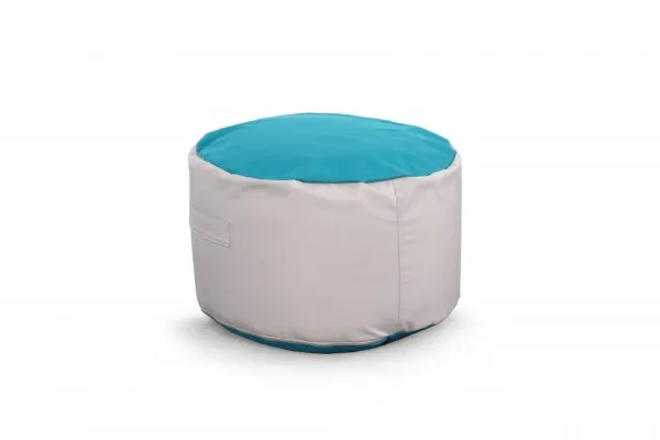 Пуф СТАНДАРТ Светло-серый / Бирюзовый